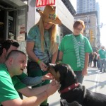 Oscar The Grouch (Greater Swiss Mountain Dog) celebrates St. Patrick's day with his fans